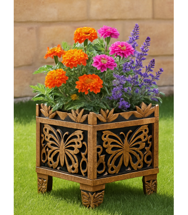 Bronze Butterfly Design Planter Rack