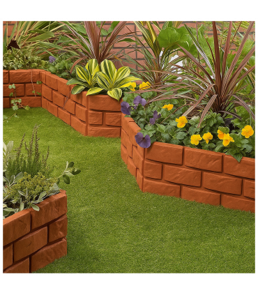 Brick Effect Garden Border (set of 4)