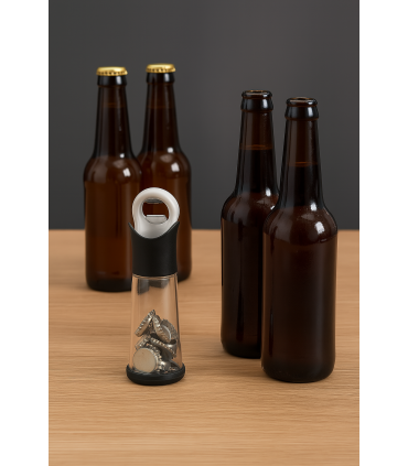 Beer Bottle Opener with Cap Collector