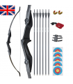 53"Takedown Recurve Bow Fiberglass Arrows Set 40lbs Archery Bow Hunting Shoot UK