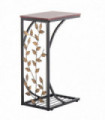 54*30.5*21CM Leaf Pattern Iron Side Table Coffee Table Brown