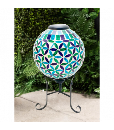 Illuminated Glass Goble with Metal Stand