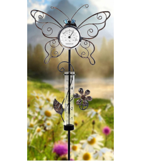 Butterfly Shaped Thermometer with Rain Gauge