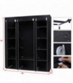 69" Portable Clothes Closet Wardrobe Storage Organizer with Non-Woven Fabric Quick and Easy to Assemble Extra Strong and Durable Black