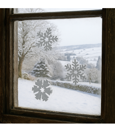 3D Snowflakes Stickers (set of 13)