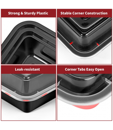 VINSANI 10pk 2 COMPARTMENTS MEAL PREP CONTAINERS 1010424 X 2