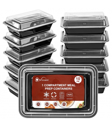 VINSANI 10pk 1 COMPARTMENT MEAL PREP CONTAINERS 1010423 X 2