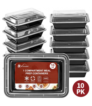 VINSANI 10pk 1 COMPARTMENT MEAL PREP CONTAINERS 1010423 X 2