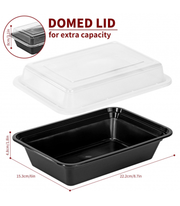 VINSANI 10pk 1 COMPARTMENT MEAL PREP CONTAINERS 1010423 X 3