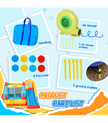 Bouncy Castle with Slide Pool Trampoline