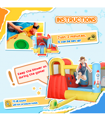 Bouncy Castle with Slide Pool Trampoline