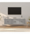 vidaXL 3 Piece TV Cabinet Set Grey Sonoma Engineered Wood