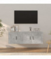 vidaXL 2 Piece TV Cabinet Set Concrete Grey Engineered Wood