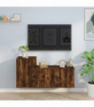 vidaXL 2 Piece TV Cabinet Set Smoked Oak Engineered Wood