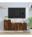 vidaXL 2 Piece TV Cabinet Set Smoked Oak Engineered Wood