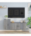 vidaXL 2 Piece TV Cabinet Set Grey Sonoma Engineered Wood