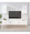 vidaXL 6 Piece TV Cabinet Set White Engineered Wood