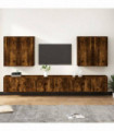 vidaXL 8 Piece TV Cabinet Set Smoked Oak Engineered Wood
