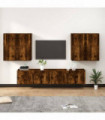 vidaXL 6 Piece TV Cabinet Set Smoked Oak Engineered Wood