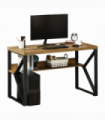 Computer Writing Desk K-Shaped Steel Leg Storage Shelf Home Office