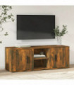 vidaXL TV Cabinet Smoked Oak 100x31.5x35 cm Engineered Wood