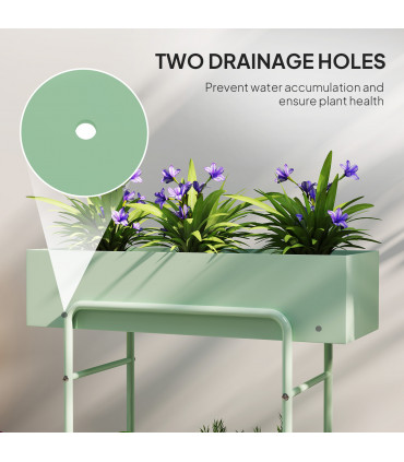 Elegant Green Metal Plant Stand - Two-Tier Design for Versatile Arrangements