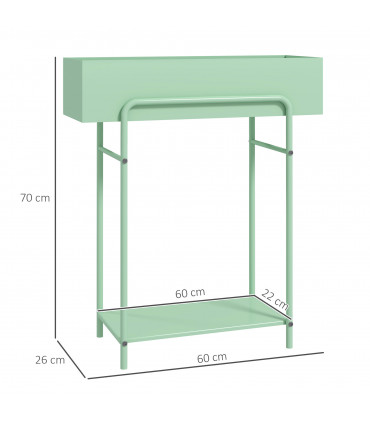 Elegant Green Metal Plant Stand - Two-Tier Design for Versatile Arrangements
