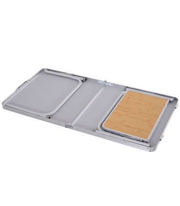 Outsunny 4ft Aluminium Picnic Table w/Side Desktop Outdoor BBQ Party Portable