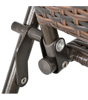 Outsunny 4pcs Rattan Chair Foldable Garden Furniture w/ Armrest Steel Frame