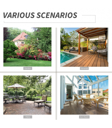 Outsunny 4pcs Rattan Chair Foldable Garden Furniture w/ Armrest Steel Frame