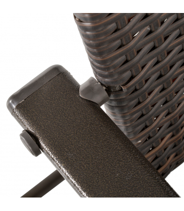 Outsunny 4pcs Rattan Chair Foldable Garden Furniture w/ Armrest Steel Frame