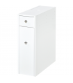 Slim Floor Cabinet Narrow Wooden Storage with Drawers Bathroom White HOMCOM