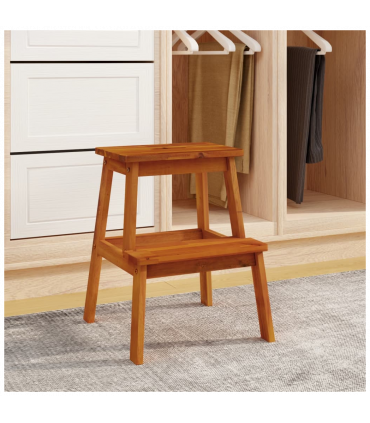 vidaXL 2 Step Stool 40x38x50 cm Solid Wood Acacia