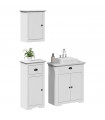 vidaXL 3 Piece Bathroom Furniture Set BODO White Solid Wood Pine