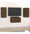 vidaXL 3 Piece TV Cabinet Set Brown Oak Engineered Wood
