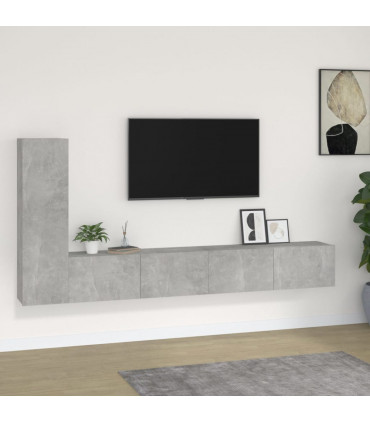 vidaXL 3 Piece TV Cabinet Set Concrete Grey Engineered Wood