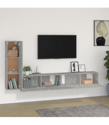 vidaXL 3 Piece TV Cabinet Set Concrete Grey Engineered Wood