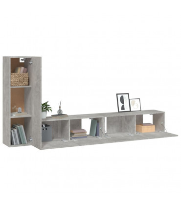 vidaXL 3 Piece TV Cabinet Set Concrete Grey Engineered Wood
