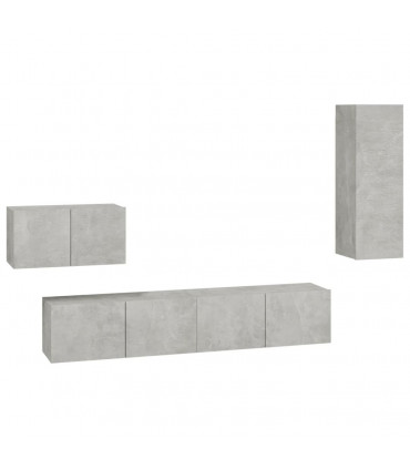vidaXL 4 Piece TV Cabinet Set Concrete Grey Engineered Wood