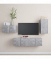 vidaXL 4 Piece TV Cabinet Set Concrete Grey Engineered Wood