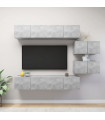 vidaXL 6 Piece TV Cabinet Set Concrete Grey Engineered Wood