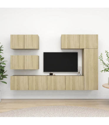 vidaXL 6 Piece TV Cabinet Set Sonoma Oak Engineered Wood