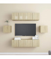 vidaXL 6 Piece TV Cabinet Set Sonoma Oak Engineered Wood