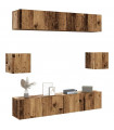 vidaXL 6 Piece TV Cabinet Set Wall-mounted Old Wood Engineered Wood