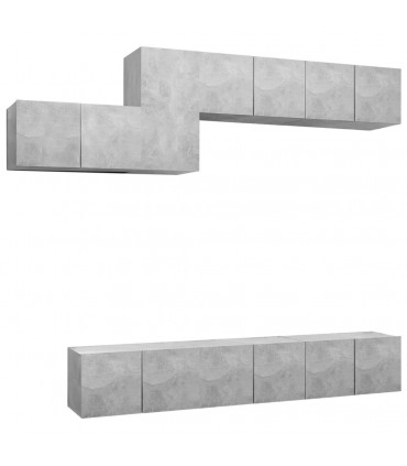 vidaXL 7 Piece TV Cabinet Set Concrete Grey Engineered Wood