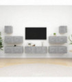 vidaXL 7 Piece TV Cabinet Set Concrete Grey Engineered Wood