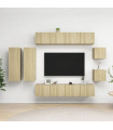 vidaXL 8 Piece TV Cabinet Set Sonoma Oak Engineered Wood