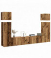 vidaXL 8 Piece TV Cabinet Set Wall-mounted Old Wood Engineered Wood
