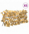 vidaXL Artificial Maple Leaf Trellis Expandable Orange 5 pcs 180x30 cm