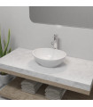 vidaXL Bathroom Basin with Mixer Tap Ceramic Oval White